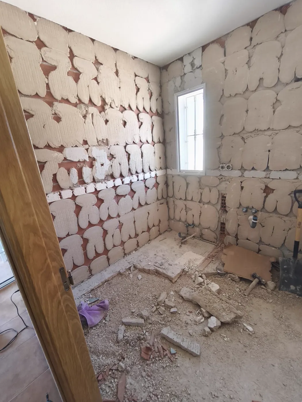 Baño durante la demolición